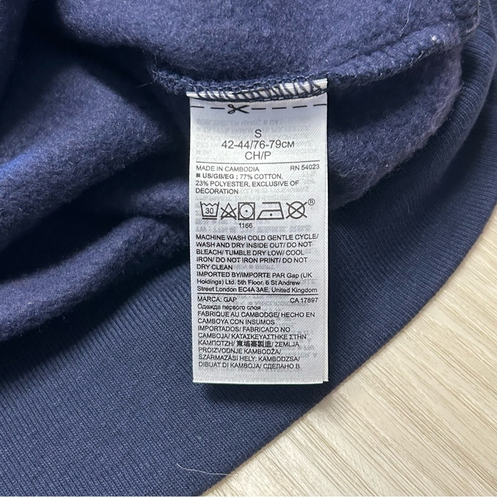 Gap Navy Blue Logo Pullover Sweatshirt Womens‎ Size Small - Picture 5 of 6